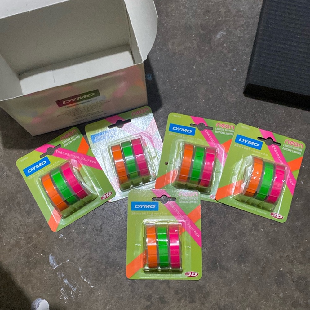 Dymo Neon Limited Edition Embossing Label Tape 3/8in X 9.8ft - 9mm X 3m - Picture 2 of 5
